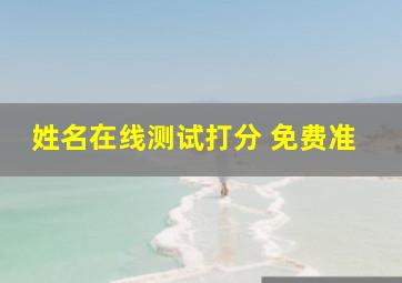 姓名在线测试打分 免费准